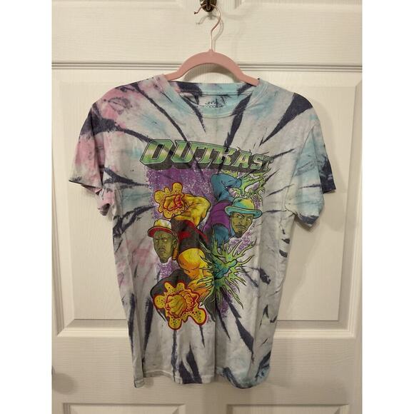 Outkast Superheroes Band Logo Tie-Dyed T-shirt, sz S - Picture 1 of 5